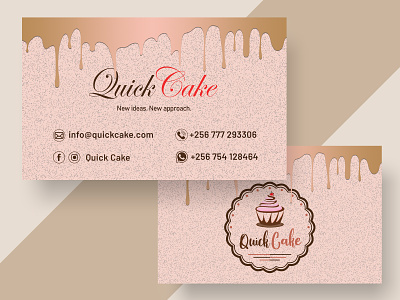 Cake Bakery Business Card Design + Free Template branding business card design illustration modern