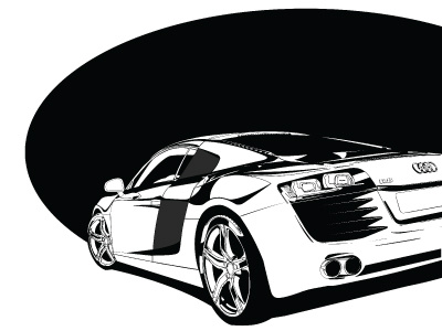 Audi audi black and white bw illustration illustrator r8