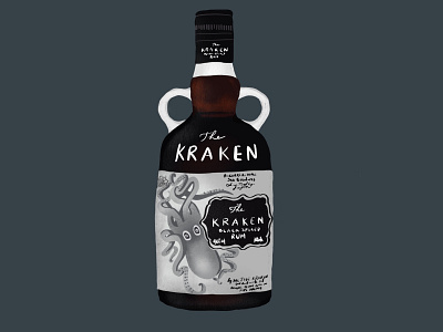 Kraken Rum Illustration alcohol design illustration