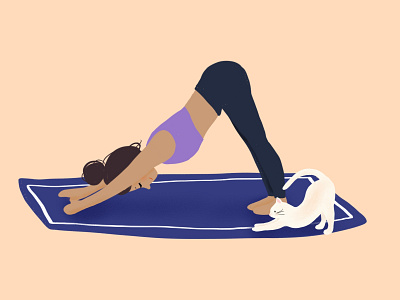 Down Dog Pose - Yoga design fitness illustration yoga