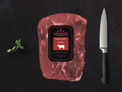 Rótulo peça de carne bovina Aragon branding cortes selecionados design identidade visual logo logotipo meat meat mockup mockup símbolo