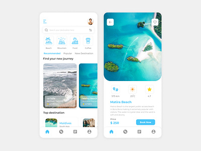 Travel App Mobile Design Exploration