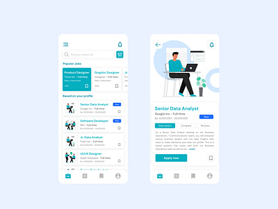 Job Seeker App UI Design design mobile ui ui ui design ui designer