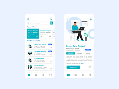 Job Seeker App UI Design