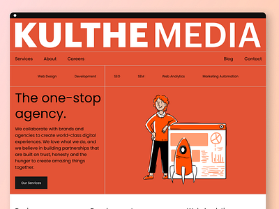 Digital marketing agency - Homepage UI design - Kulthe Media