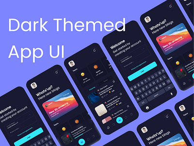 Dark Themed App UI | Mobile Design android android app ui app ui branding dark theme design graphic design ios mobile mobile app ui mobile design personal react react native ui