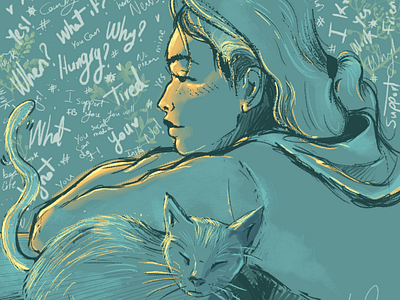 Quarantine thoughts 😷 art cats digital drawing illustration painting