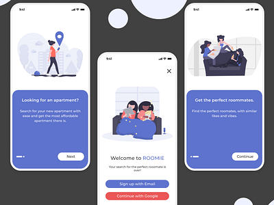 Onboarding screens