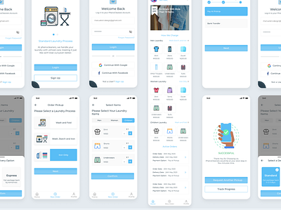 Phenocleaners(Hi-fi) laundry mobile app design user interface design