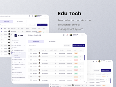 Fees Collection edutech user interface design web webapp
