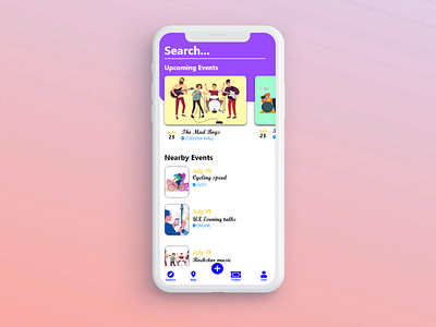 Event Listing app branding dailyui dailyuichallenge design illustration minimal ui ux