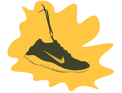 Nike shoe Illustration branding design flat illustartion illustration logo typography ui vector