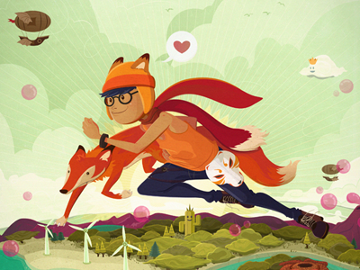 One Leap Wander fox jump leap orange travel wander