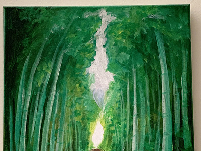 Bamboo Forest acrylic forest painting