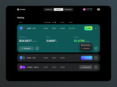 GAMEE - Crypto Staking Web App