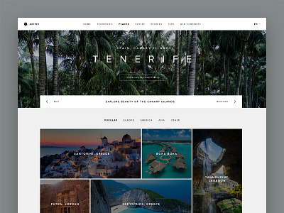 Travel Portal Homepage clean holiday landing minimal portal slovakia tenerife travel traveling vacation