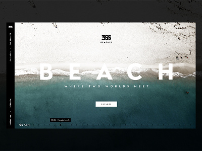 365 Beaches - Homepage beach clean header homepage image minimal side menu slovakia timeline travel typography