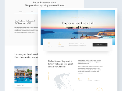 Luxury Ellada - Homepage clean design header headline hotel luxury minimal slider ui white
