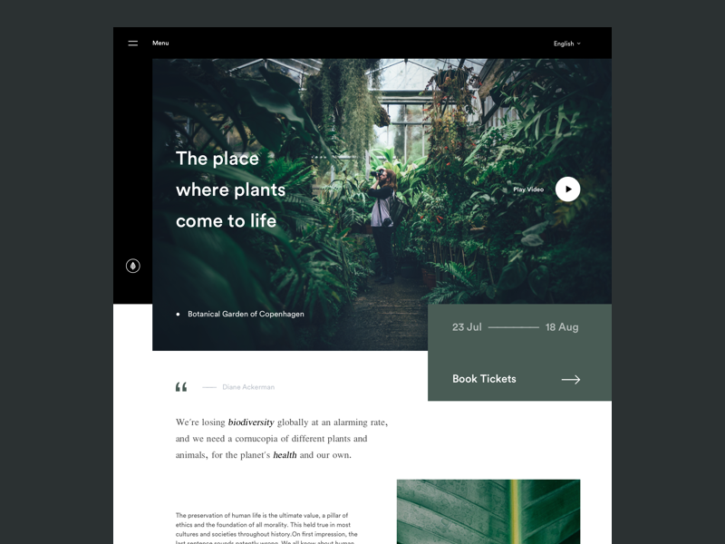 Botanical Homepage - UI Exercise by Stefan Stefancik on Dribbble