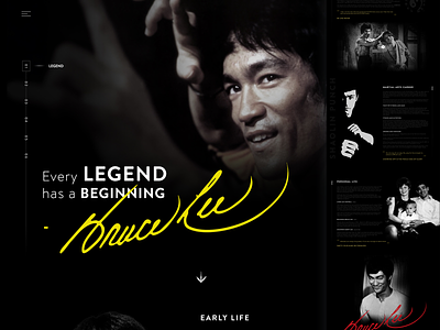 Every Legend has a Beginning - Bruce Lee Bio bio brucelee dailyui design fashion design ui ux webdesign website
