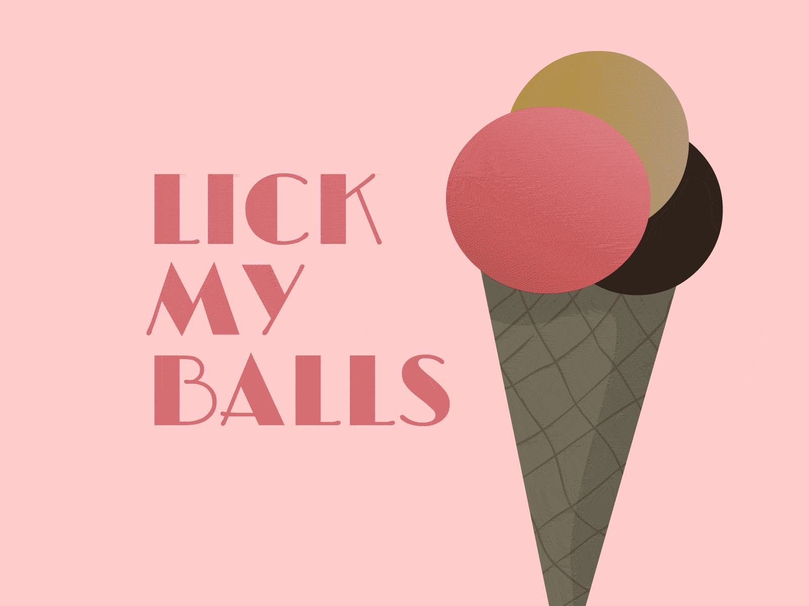 Lick My Balls animate cc animated animation balls cone drawing gif ice ice cream ice cream cone icecream illustration lick type typogaphy