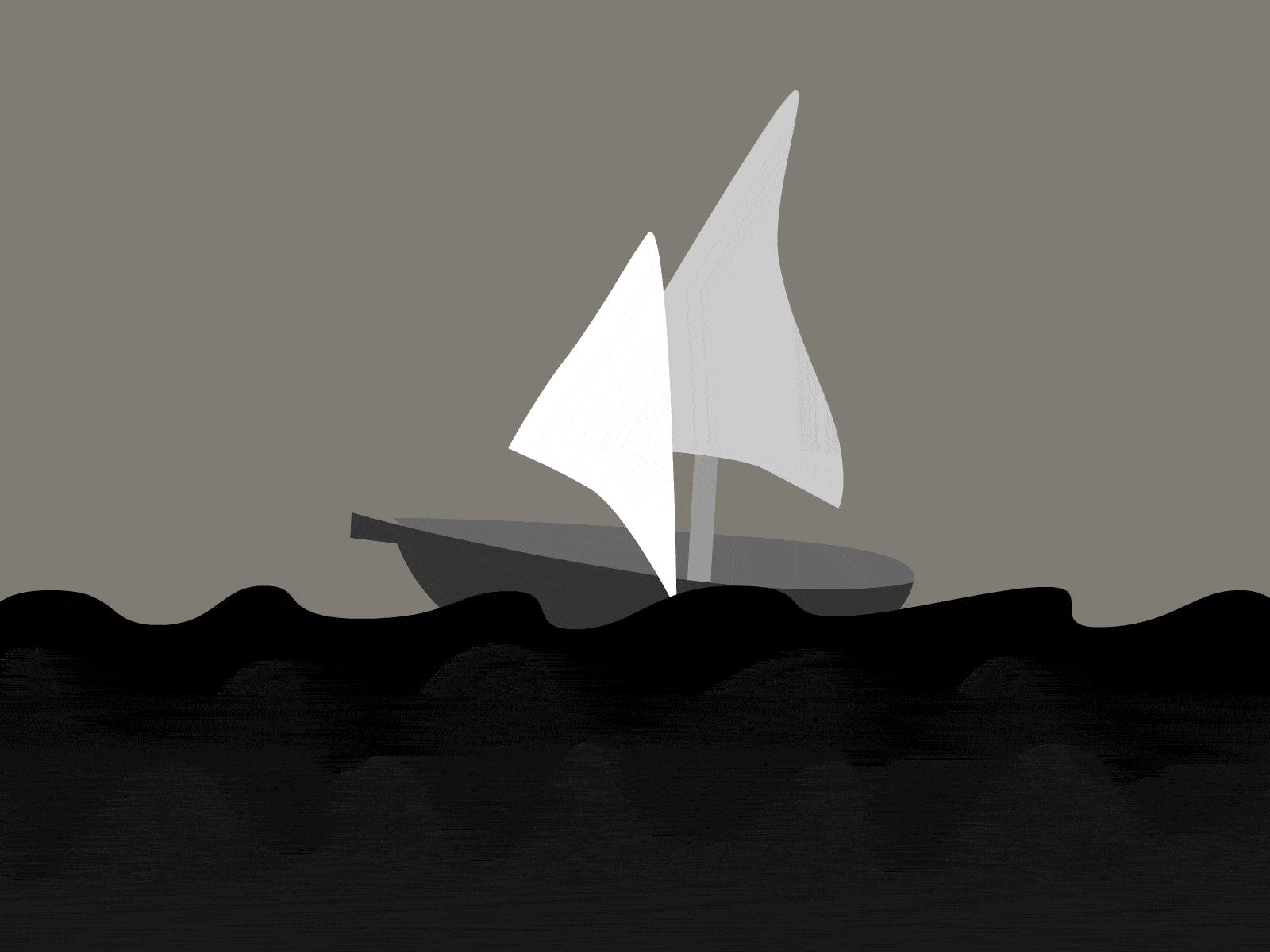 Sailing Ship animate cc animated animation black and white calm drawing gif illustration loop sail sailing ship sea ship sketch water