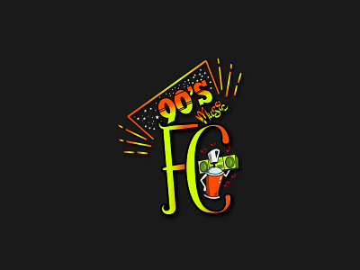 90's Music Fan Club Logo Design