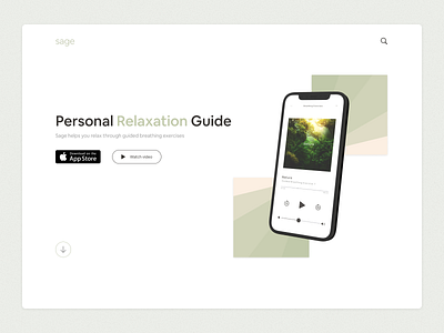 sage landing page mindfulness mobile app relaxation sage