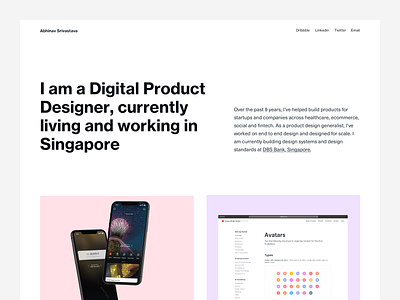 Portfolio dbs bank design system html html css landing page minimal portfolio product design singapore