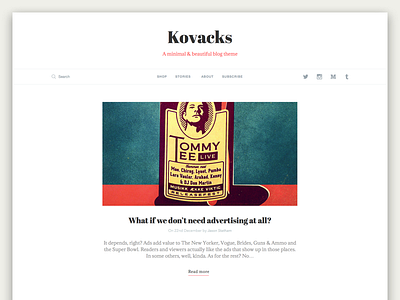 Kovacks - Blog theme article bangalore blog landing page theme ui ux designer