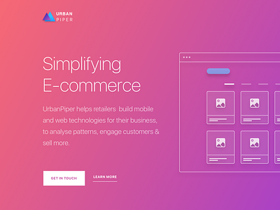 Landing Page ecommerce gradient hero illustration landing page typography