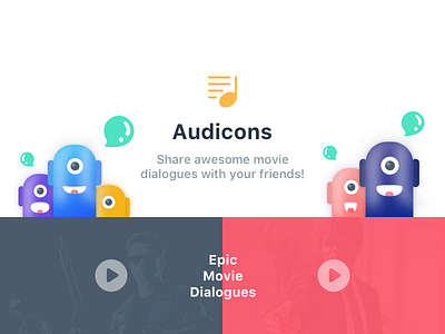 Audicons android audio bots character emojis ios material movie