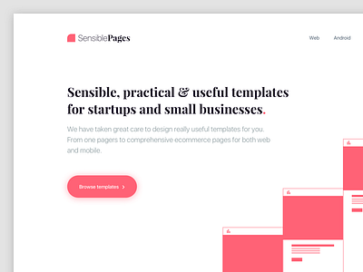 Sensible Pages(WIP) android ios landing page template themes web