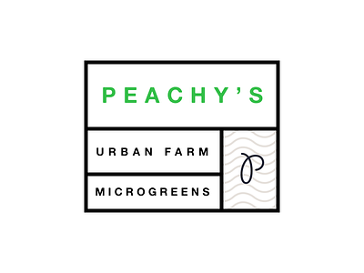 Peachy's Urban Farm branding greens logo plants