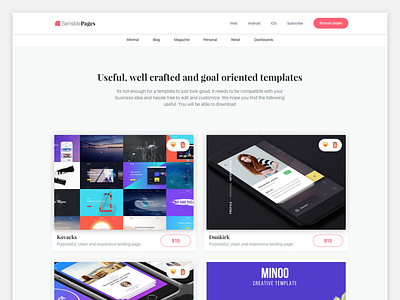 Sensible Pages minimal templates themes