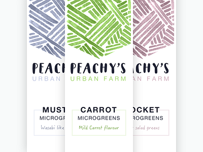 Peachy's branding farm greens logo packaging