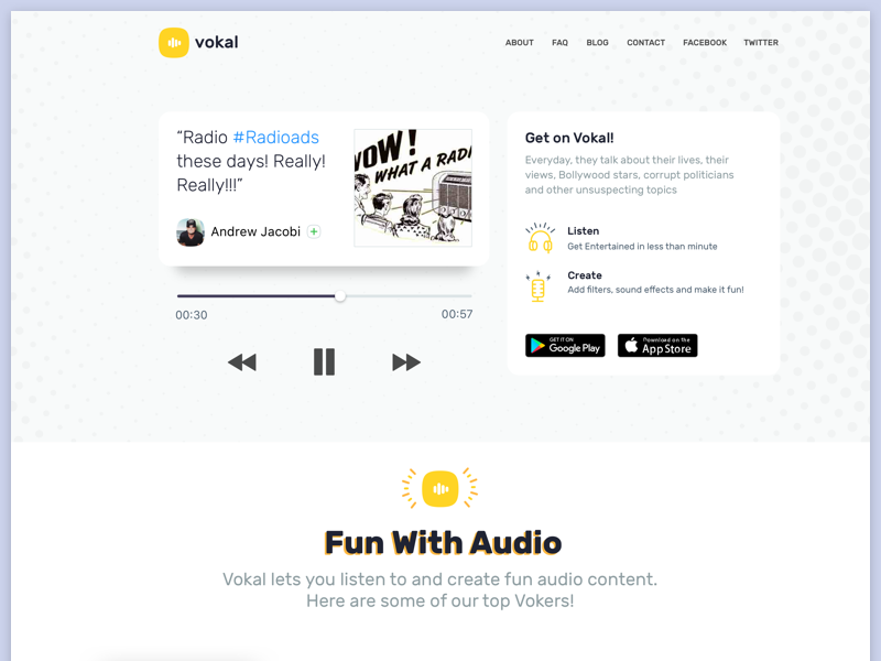 Audio Link Landing Page. by Abhinav on Dribbble