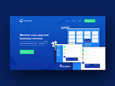 Reviewbot landing reviews wireframe