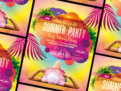 Summer Party 2020 – PSD Flyer Template colorful event events flyer flyers girl girls hot girl palm trees party pink premium psd sexy girl summer summer party template templates