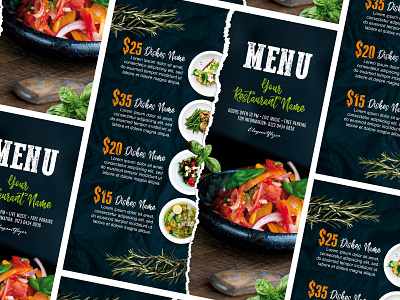 Menu – PSD Flyer Template cafe flyer flyers food food menu menu premium psd restaurant menu restaurants template templates