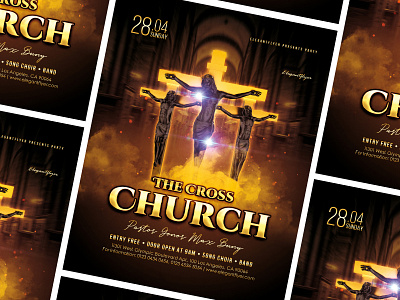 The Cross Church – PSD Flyer Template flyer free flyer template free template jesus psd religion template