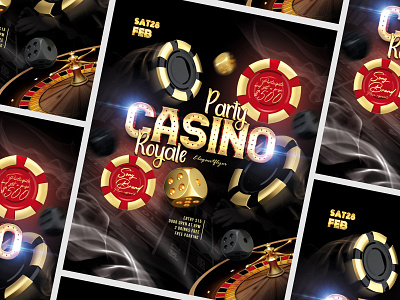 Casino – PSD Flyer Template celebration club event holiday invitation light night club play premium