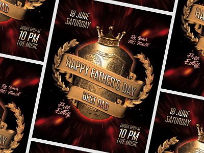 Father’s Day – PSD Flyer Template celebrate celebration crown dark event events flyer flyers gold golden holiday holidays luxurious premium psd template templates