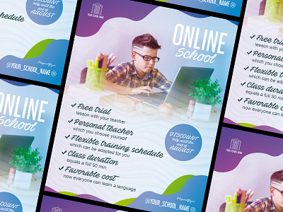 Online School – PSD Flyer Template back to school class education flyer flyers online premium psd school template templates