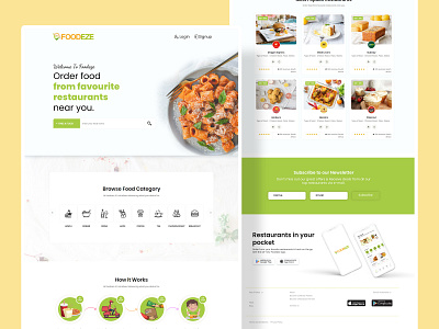 Foodeze Website UserInterface Design app design minimal trending ui ui uidesign userinterface ux web website design