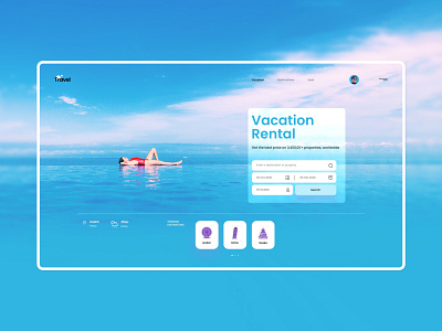 Online Travel Header UI Design design trending ui ui uidesign userinterface web website design