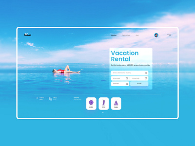 Online Travel Header UI Design