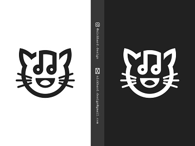 Music Cat Logo animal animal logo brand brand identity branding branding design cat catlover cats dribbble graphic design logo logo design music app music logo music logo design musician symbol vector