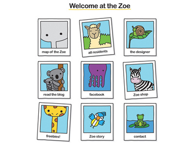 Zoe website animals cute illustration website design zoe
