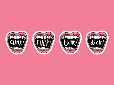 👄 cunt dick fuck lips lipstick mouth print procreate swearing twat